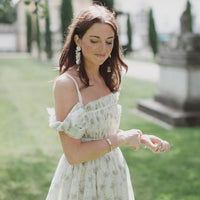 mother of pearl + pearl + bird cage earrings