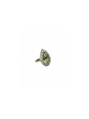 Embellished Green Teardrop Ring