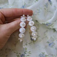 mother of pearl wildflower hoops