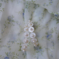 mother of pearl wildflower hoops