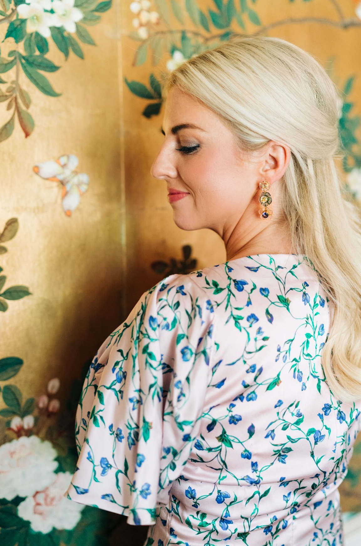 Chinoiserie Blossom Hoops