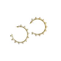 mother of pearl wildflower hoops