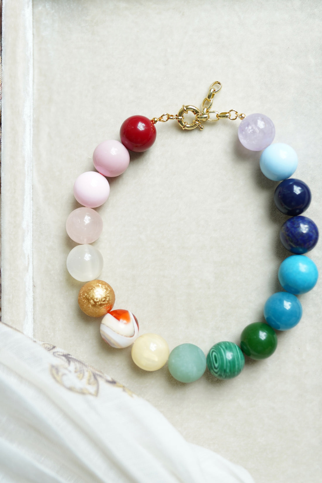 Gemstone and Bubblegum Bead Necklace