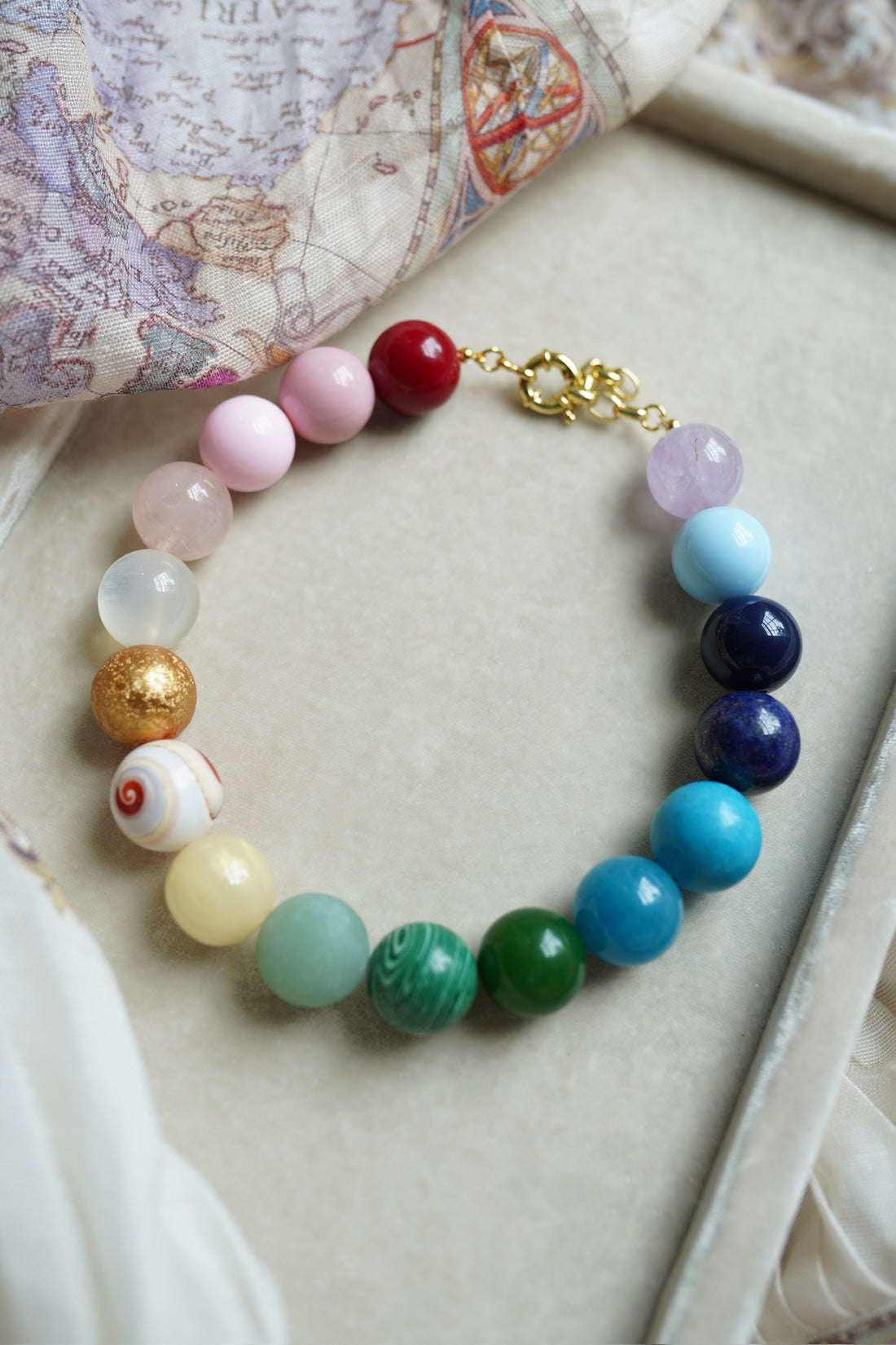 Gemstone and Bubblegum Bead Necklace