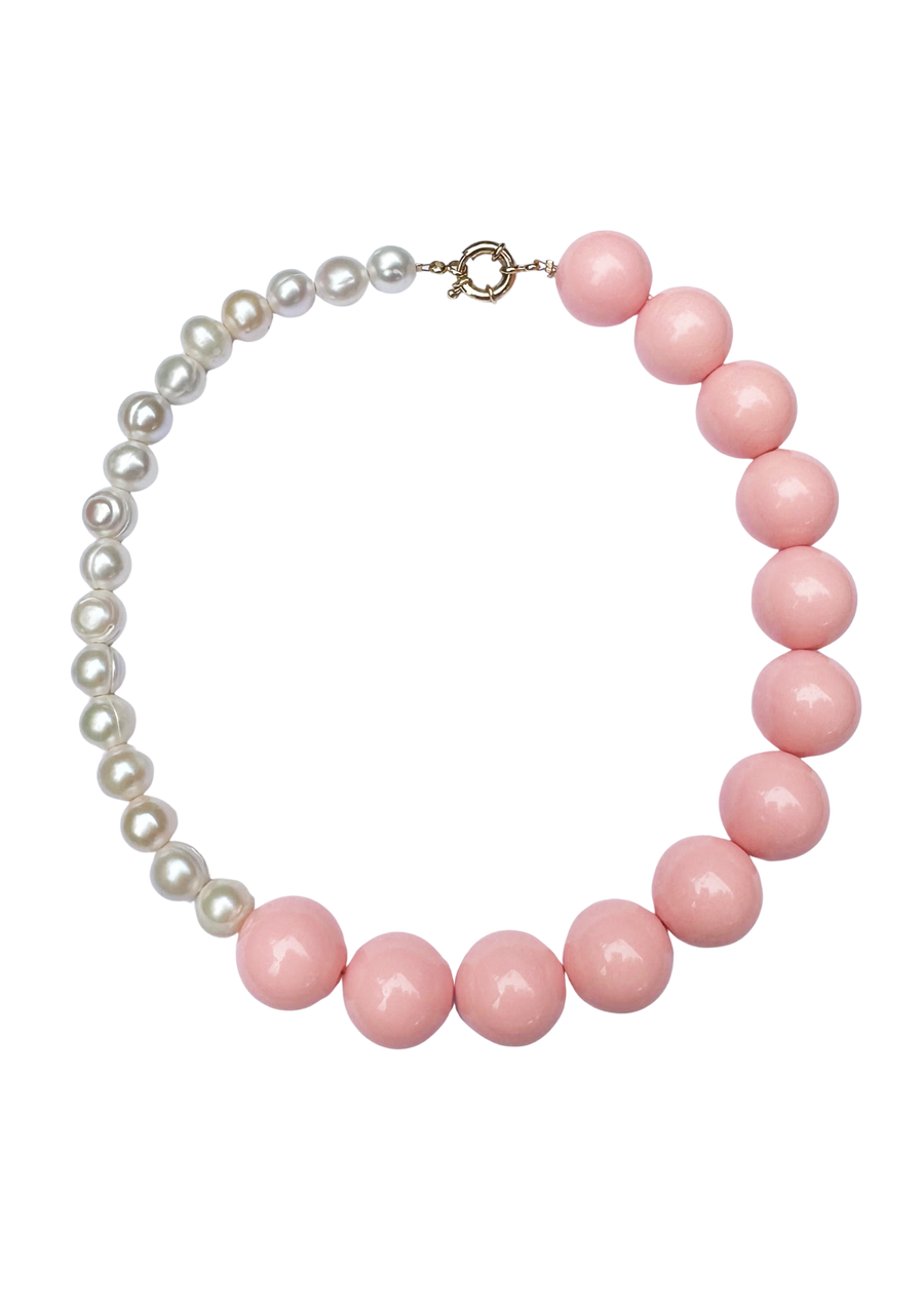 Limited Edition: Freshwater Pearl & Pink Oversize Necklace