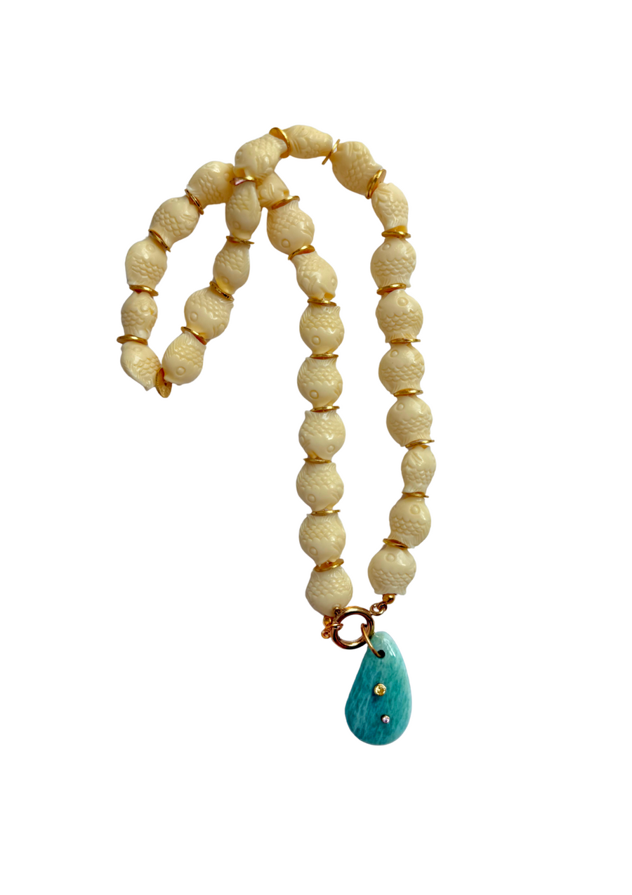 Fish and Amazonite Necklace