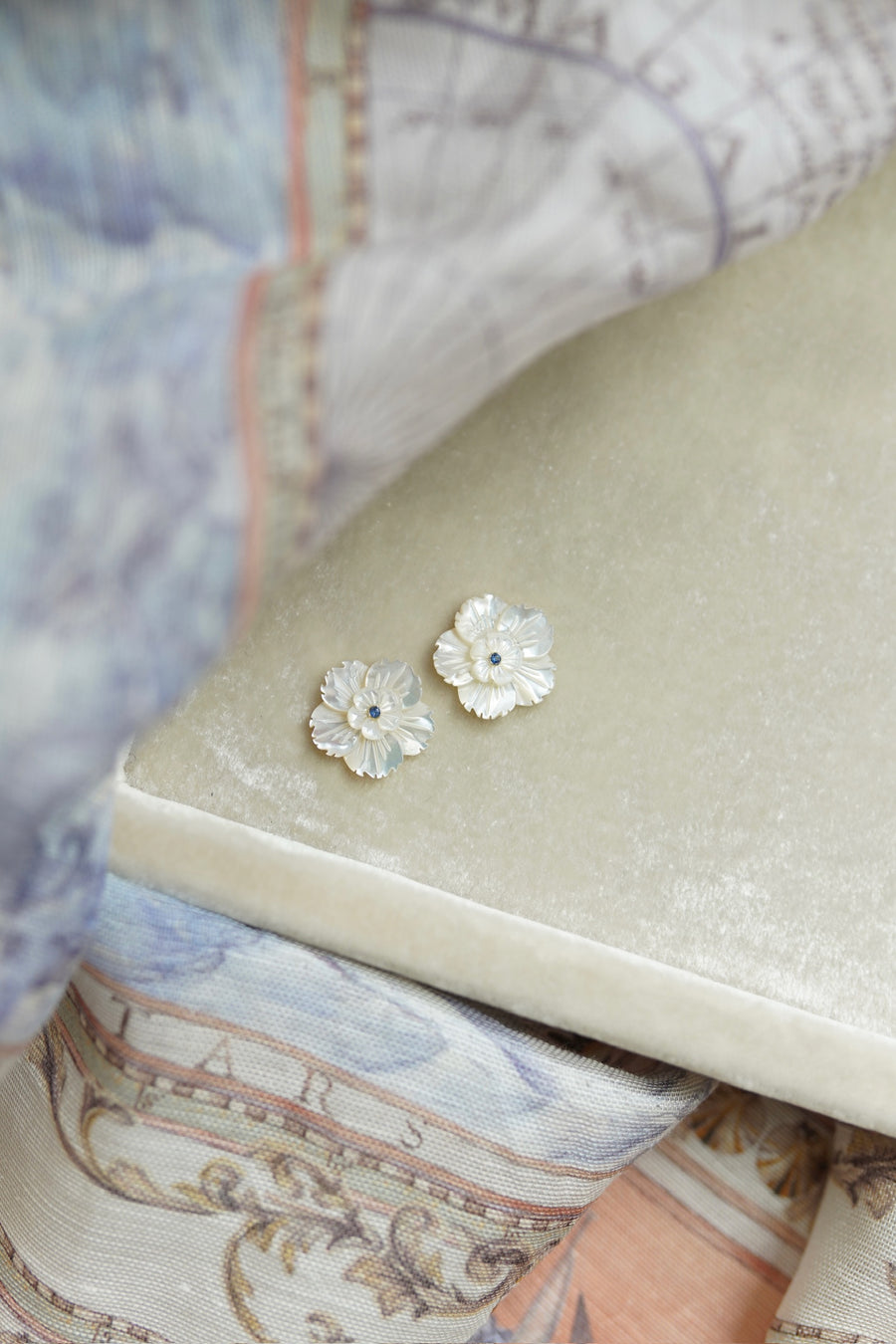 Petite Mother of Pearl and London Blue Studs
