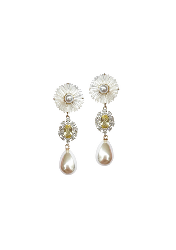 LIMITED EDITION: Mother of Pearl Flower and Canary & Pearl Drop