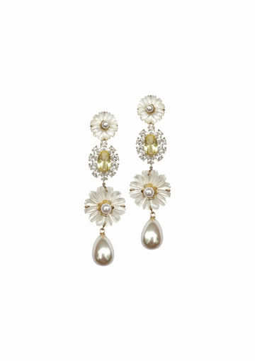 LIMITED EDITION: Mother of Pearl Flowers & Canary Pearl Drop