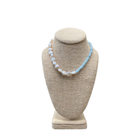 Limited Edition: Faceted Blue Aquamarine & Freshwater Pearl Coin Necklace