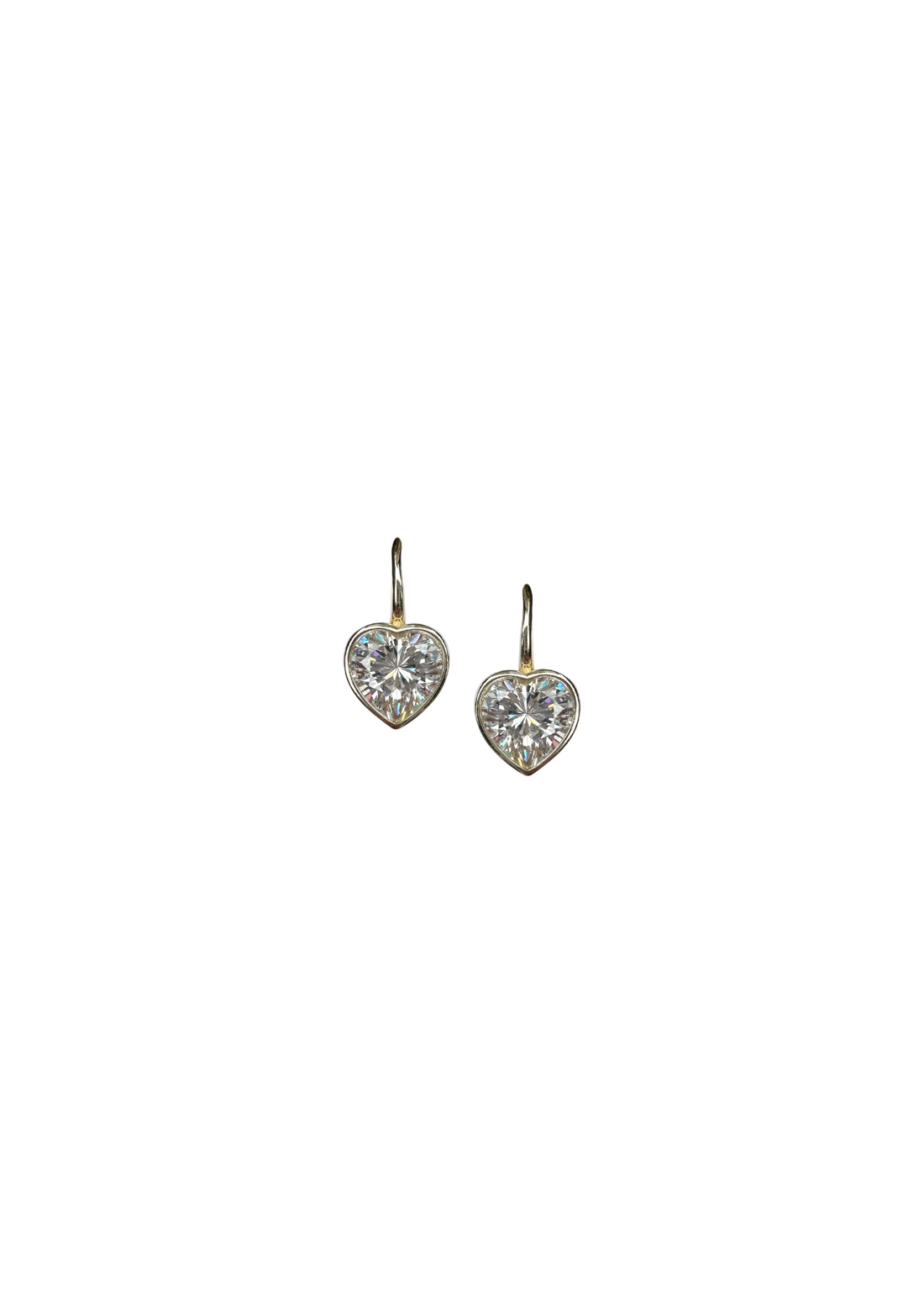 Blanc Bezel Heart Earwire