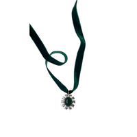 Emerald Velvet & Emerald Drop Choker