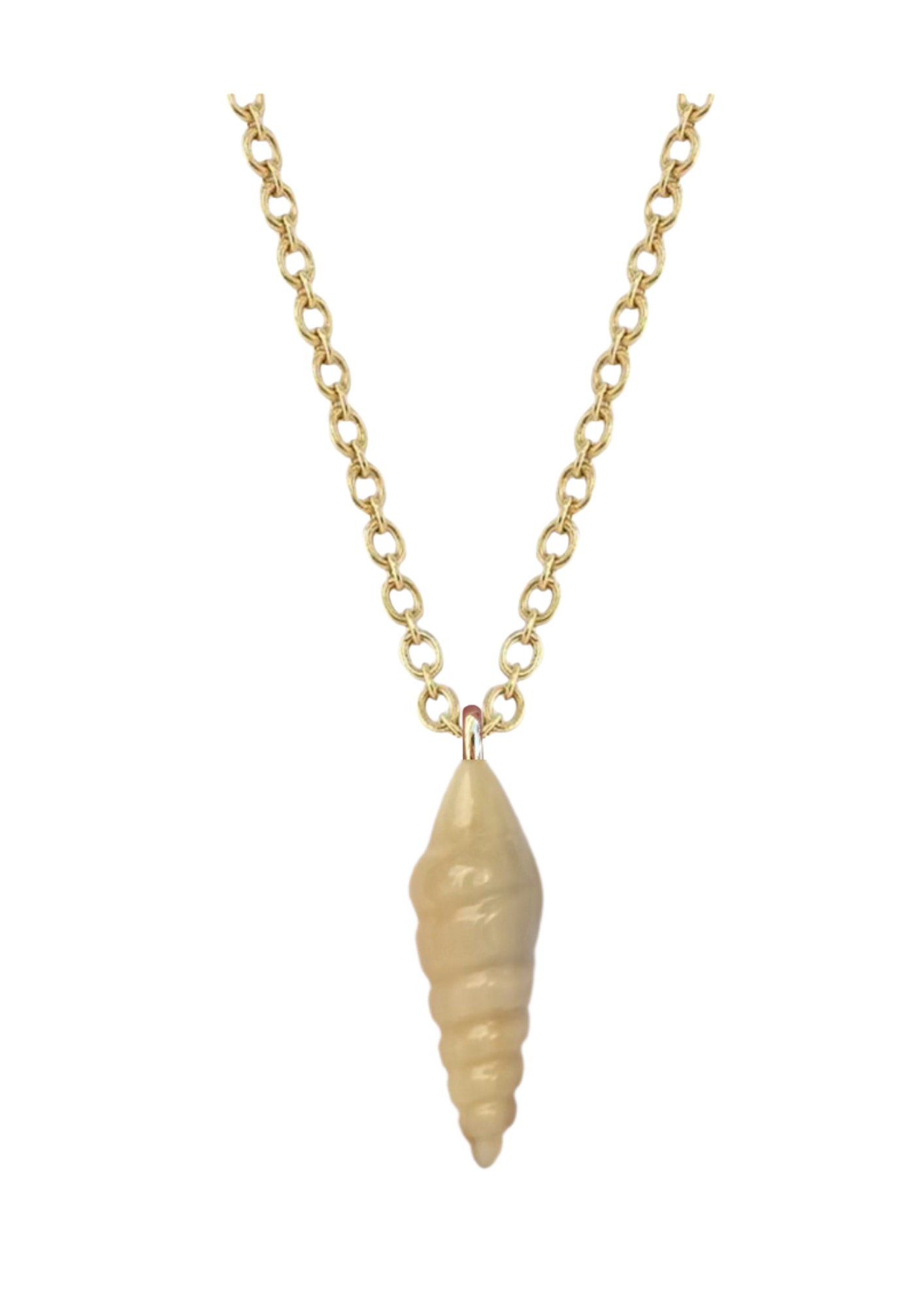 Grand Embellished Ivory Sea Snail Shell Charm