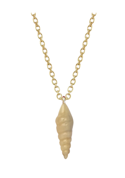 Grand Embellished Ivory Sea Snail Shell Charm