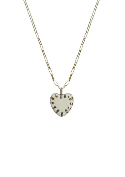 Necklace with a heart-shaped pendant on a white background