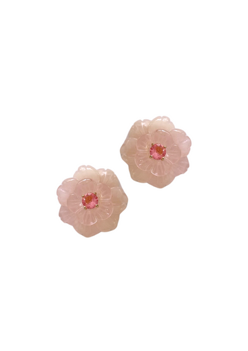 Grand Rose Quartz and Rose Studs