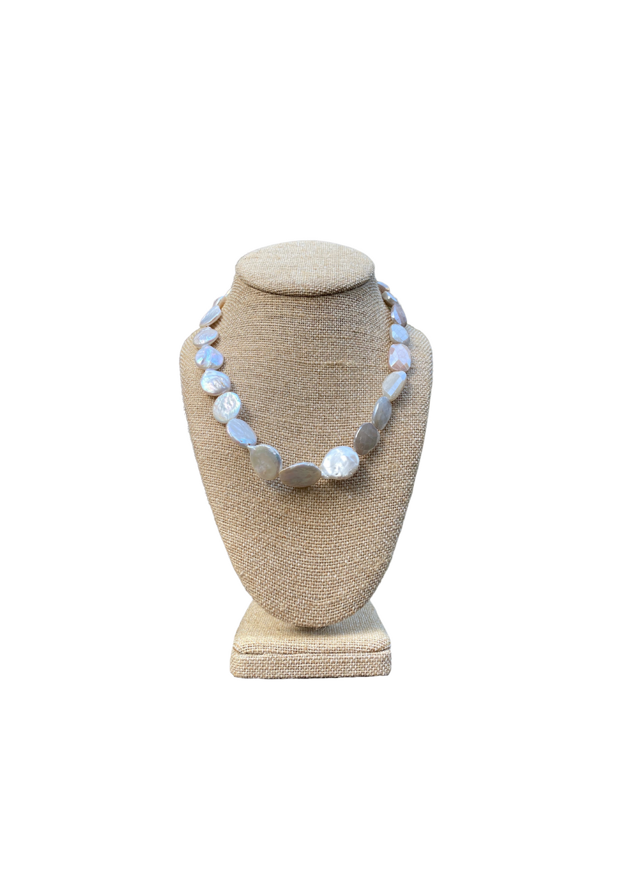 Limited Edition: Freshwater Pearl Coin & Coated Moonstone Necklace