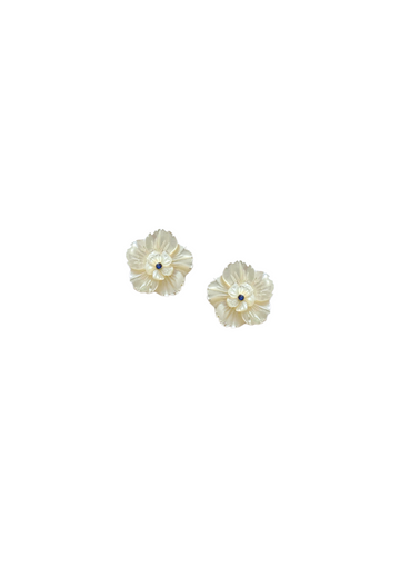 Petite Mother of Pearl and London Blue Studs