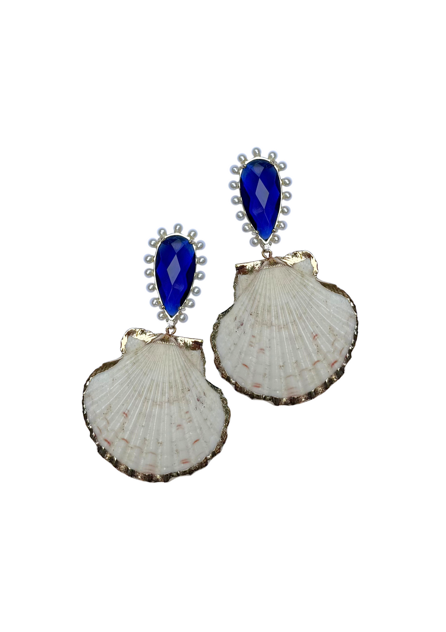 One of a Kind: Embellished Drop Earring + Seashell
