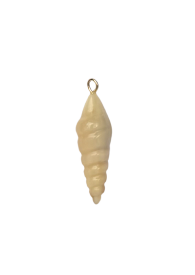 Grand Embellished Ivory Sea Snail Shell Charm