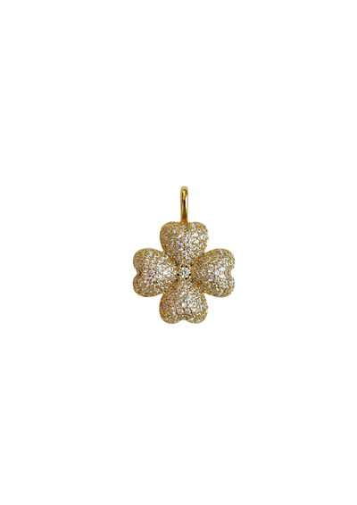 Embellished Blanc Clover Charm