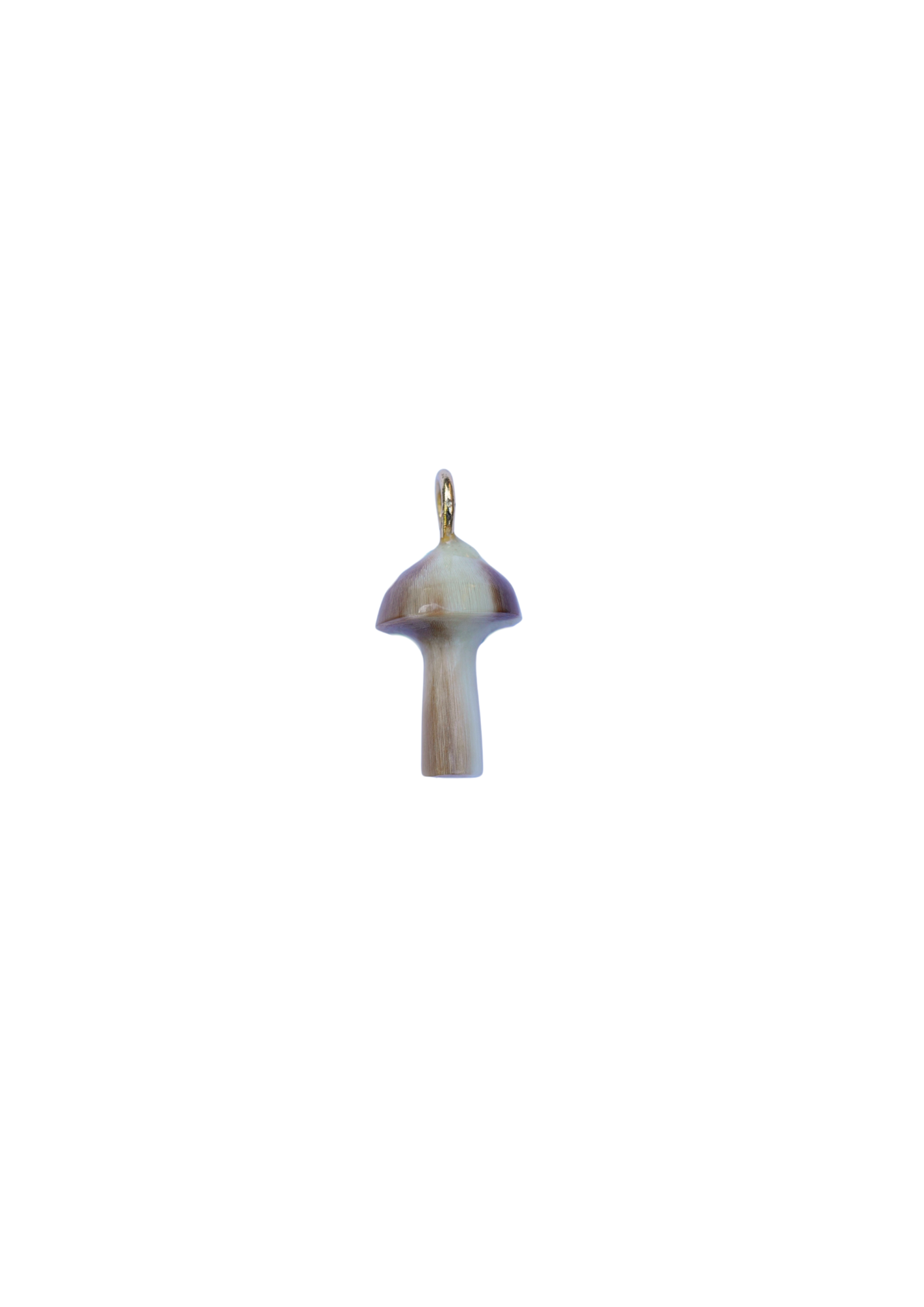 Mini mushroom-shaped pendant on a white background