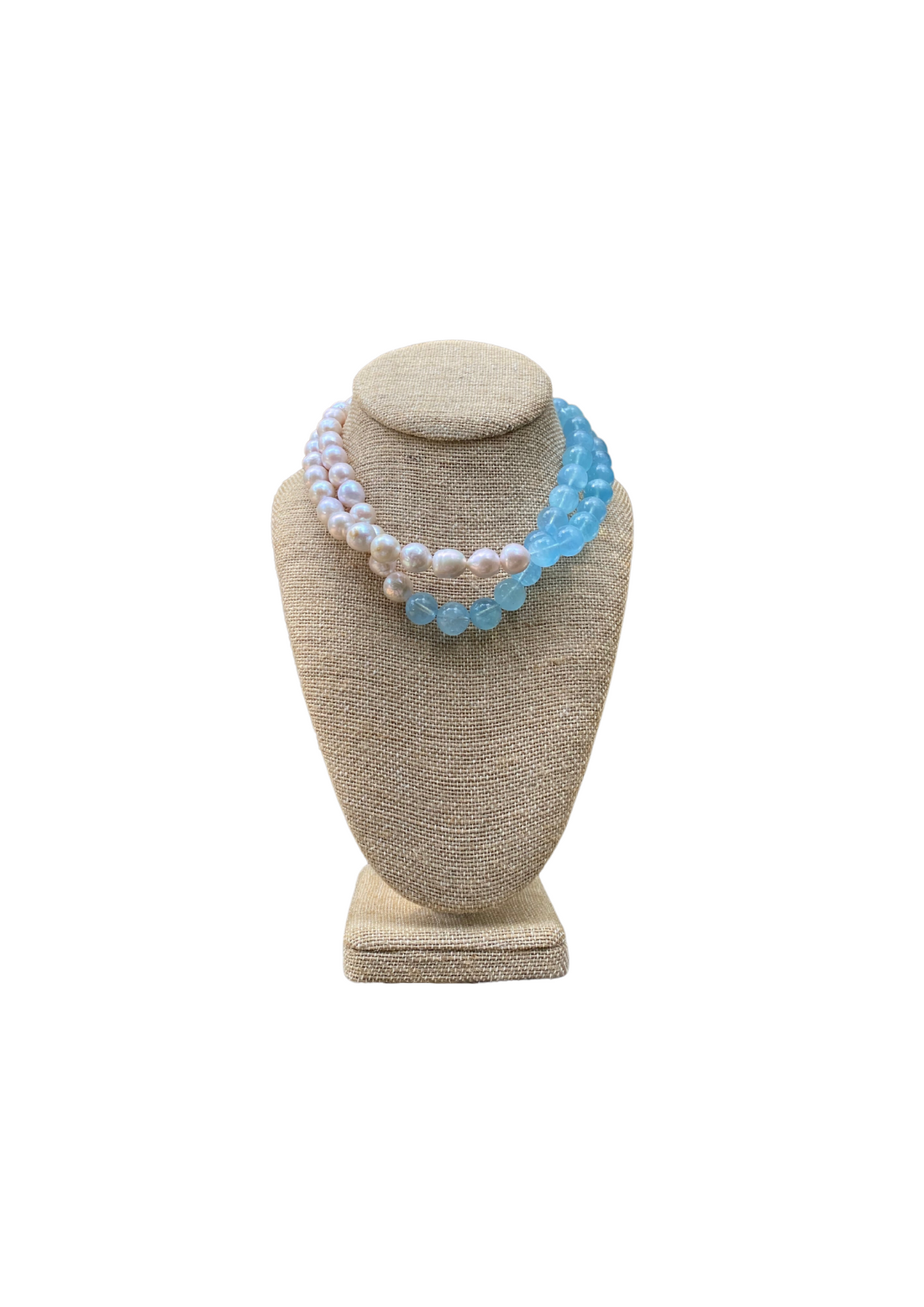 Limited Edition: Freshwater Pearl & Aquamarine Necklace