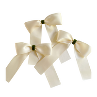 Ivory and Sage Green Christmas Bow Ornaments