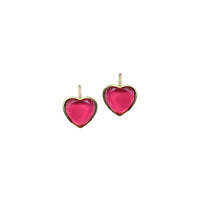 Mulberry Bezel Heart Embellished Earwire