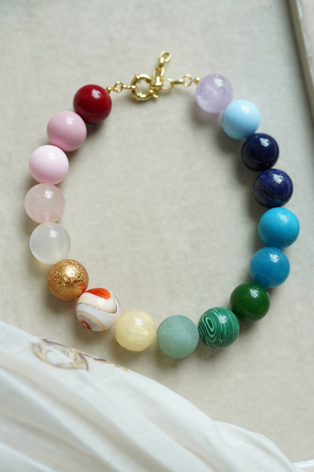 Gemstone and Bubblegum Bead Necklace