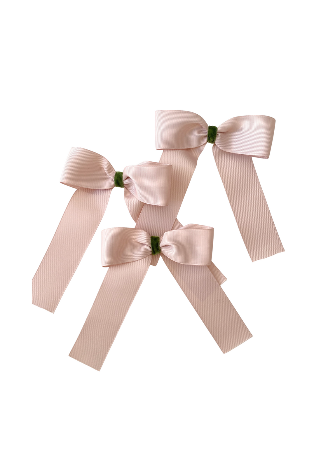 Mauve & Sage Green Christmas Bow Ornaments