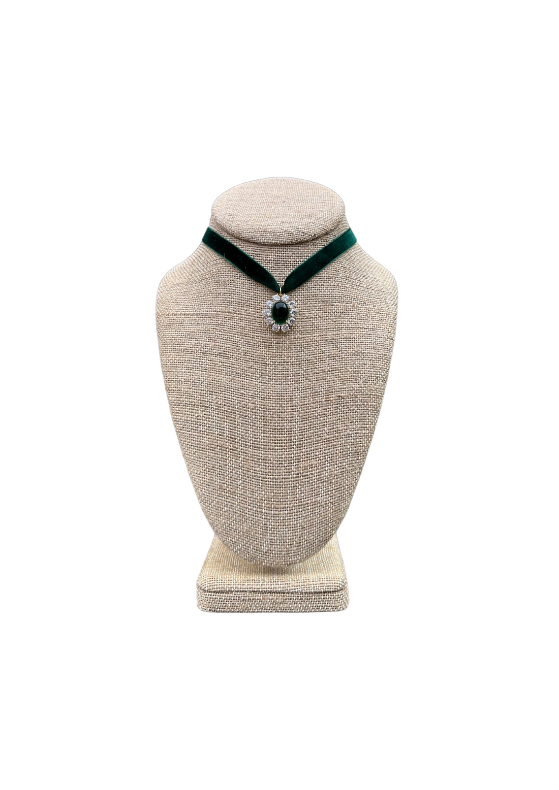 Emerald Velvet & Emerald Drop Choker