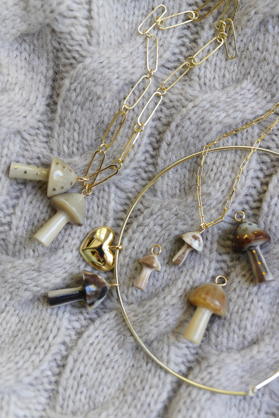 Mushroom Light Horn and Brass Charm