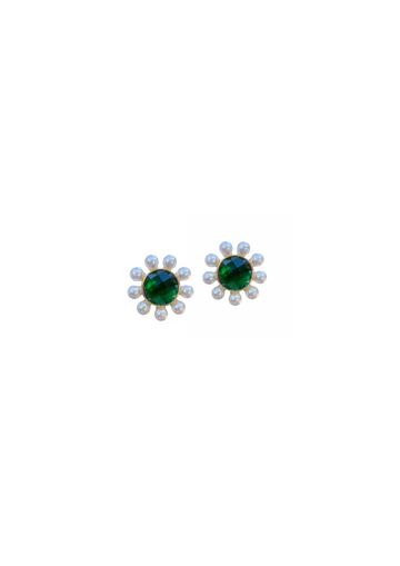 LIMITED EDITION: Pearly and Emerald Stud
