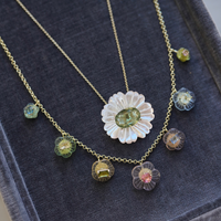 Mother of Pearl + Sage Necklace