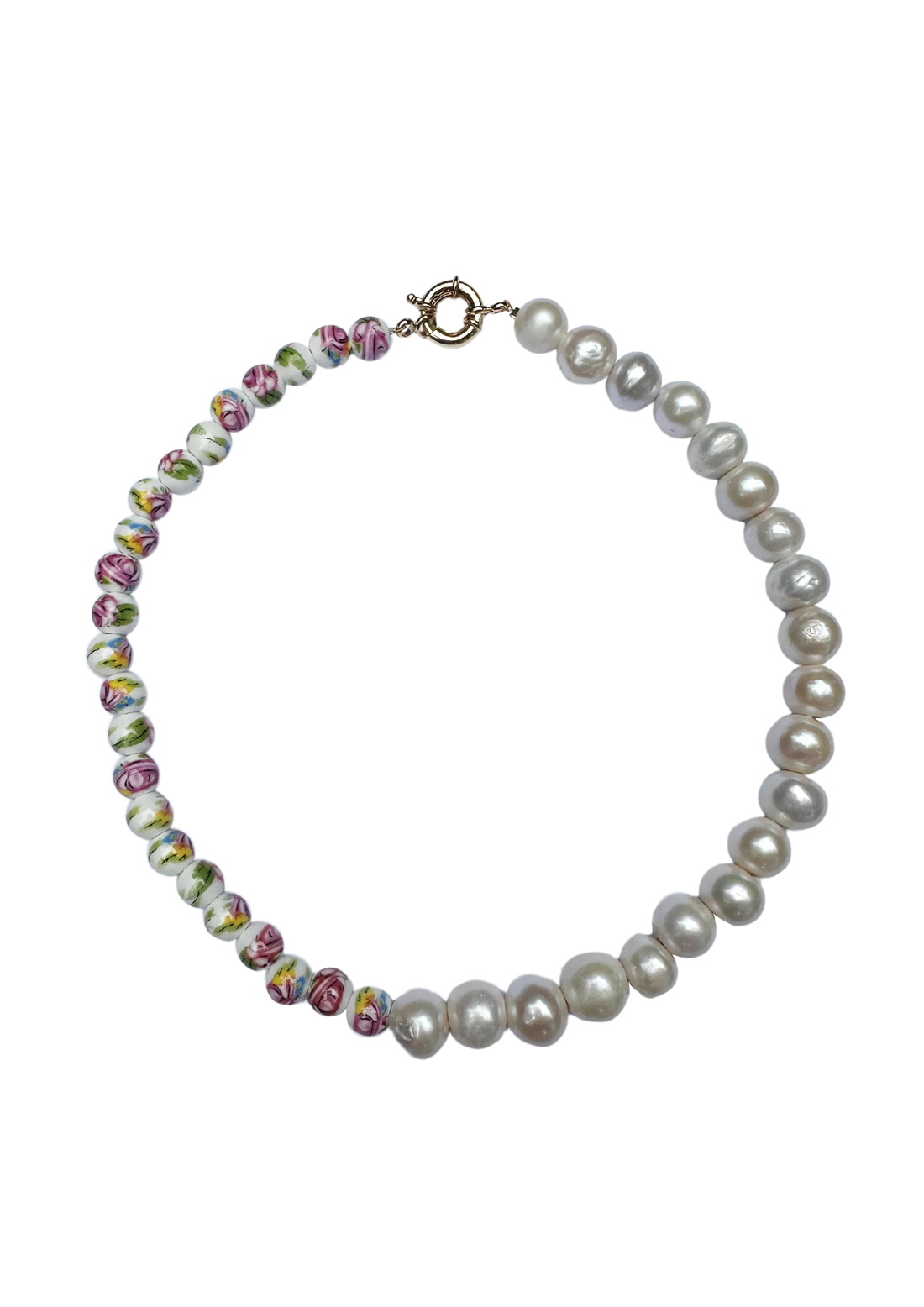 Limited Edition: Freshwater Pearl & Pink Chinoiserie Necklace