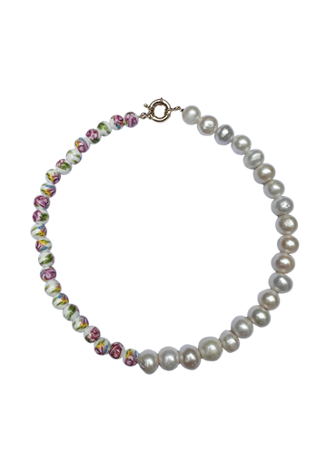 Limited Edition: Freshwater Pearl & Pink Chinoiserie Necklace