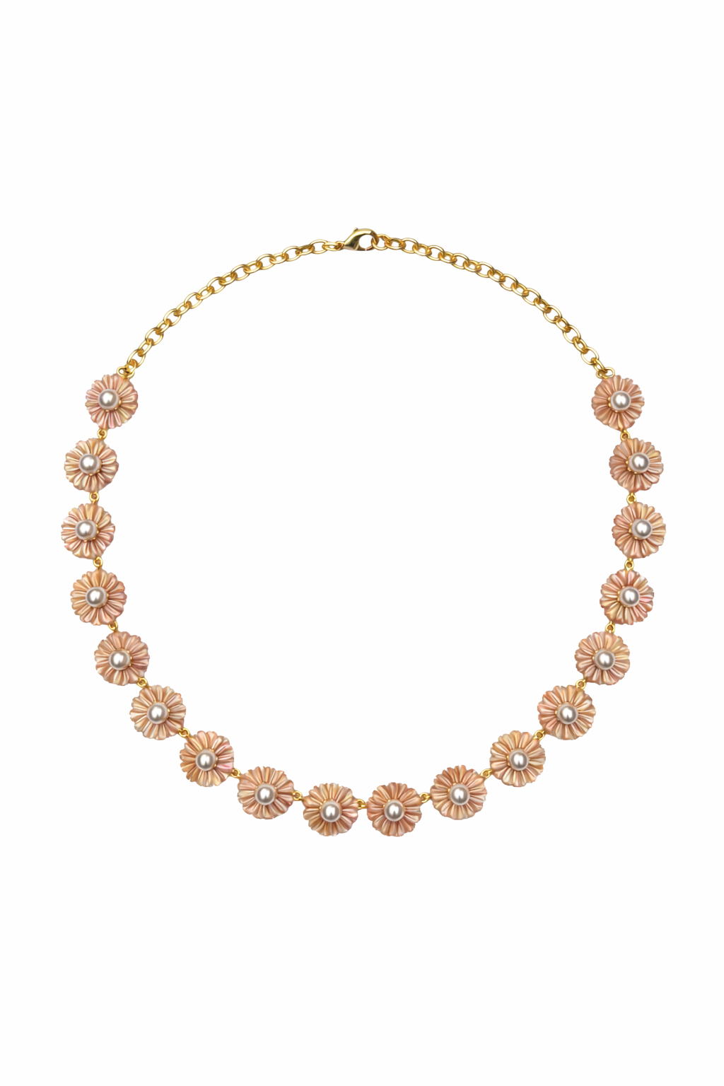 Petal Mother of Pearl Wildflower Necklace