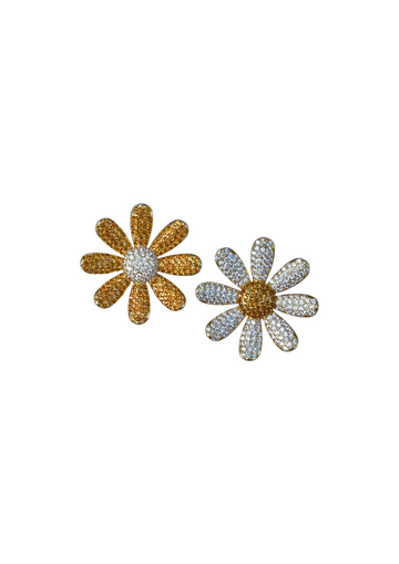 Canary & Blanc Mismatch Daisy Stud