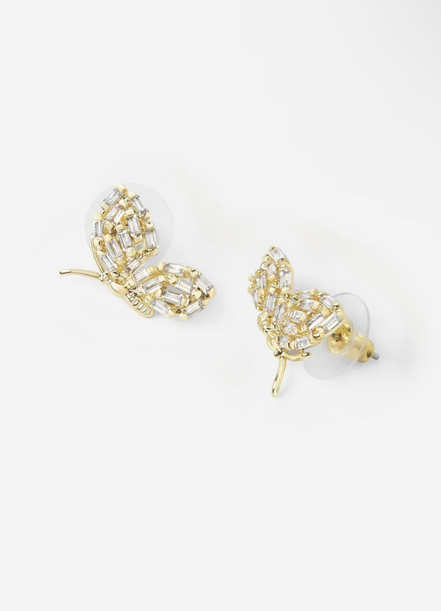 petite garden butterfly studs