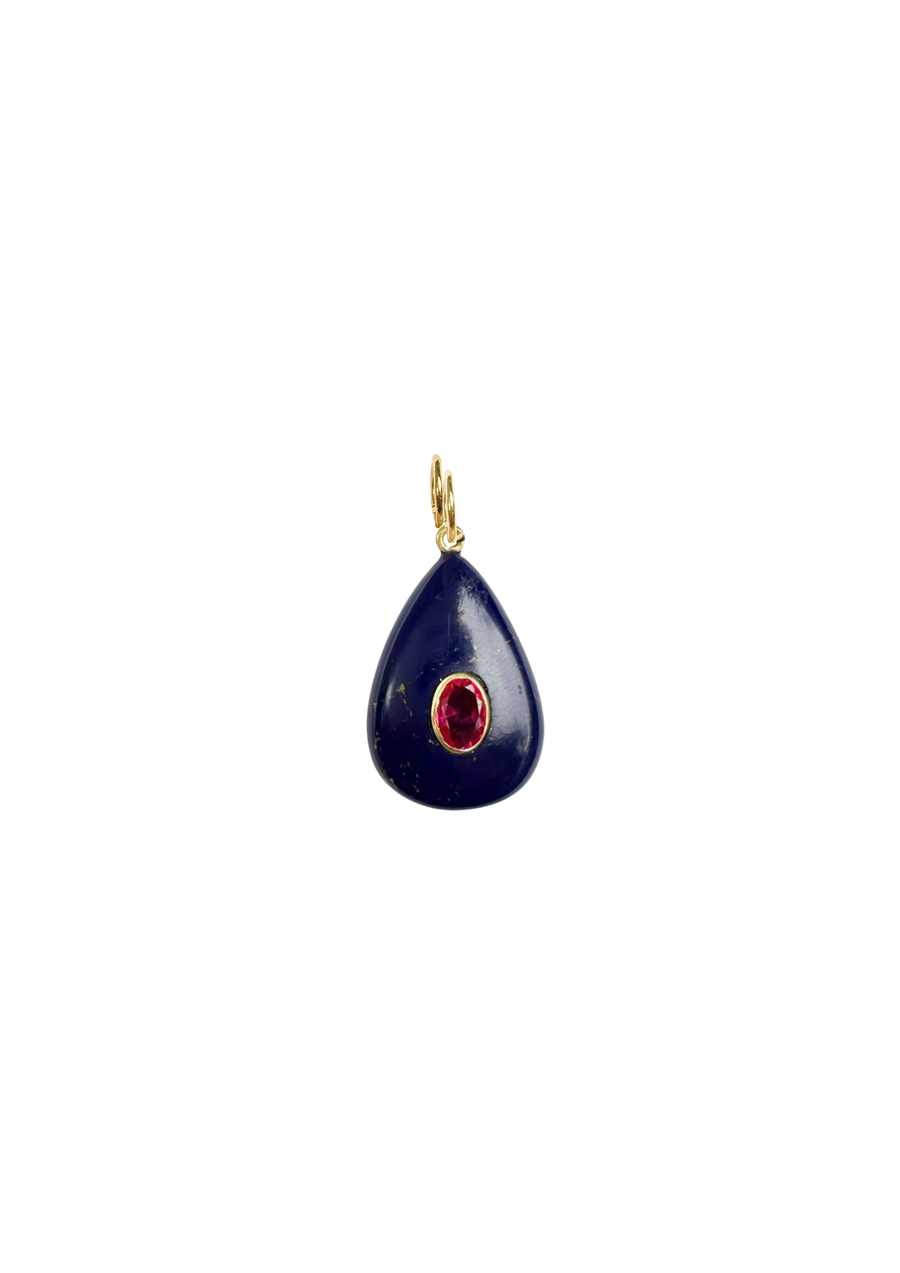 LIMITED EDITION: Lapis & Pink Embellished Teardrop Charm