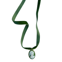 Sage Velvet & Thyme Cameo Choker