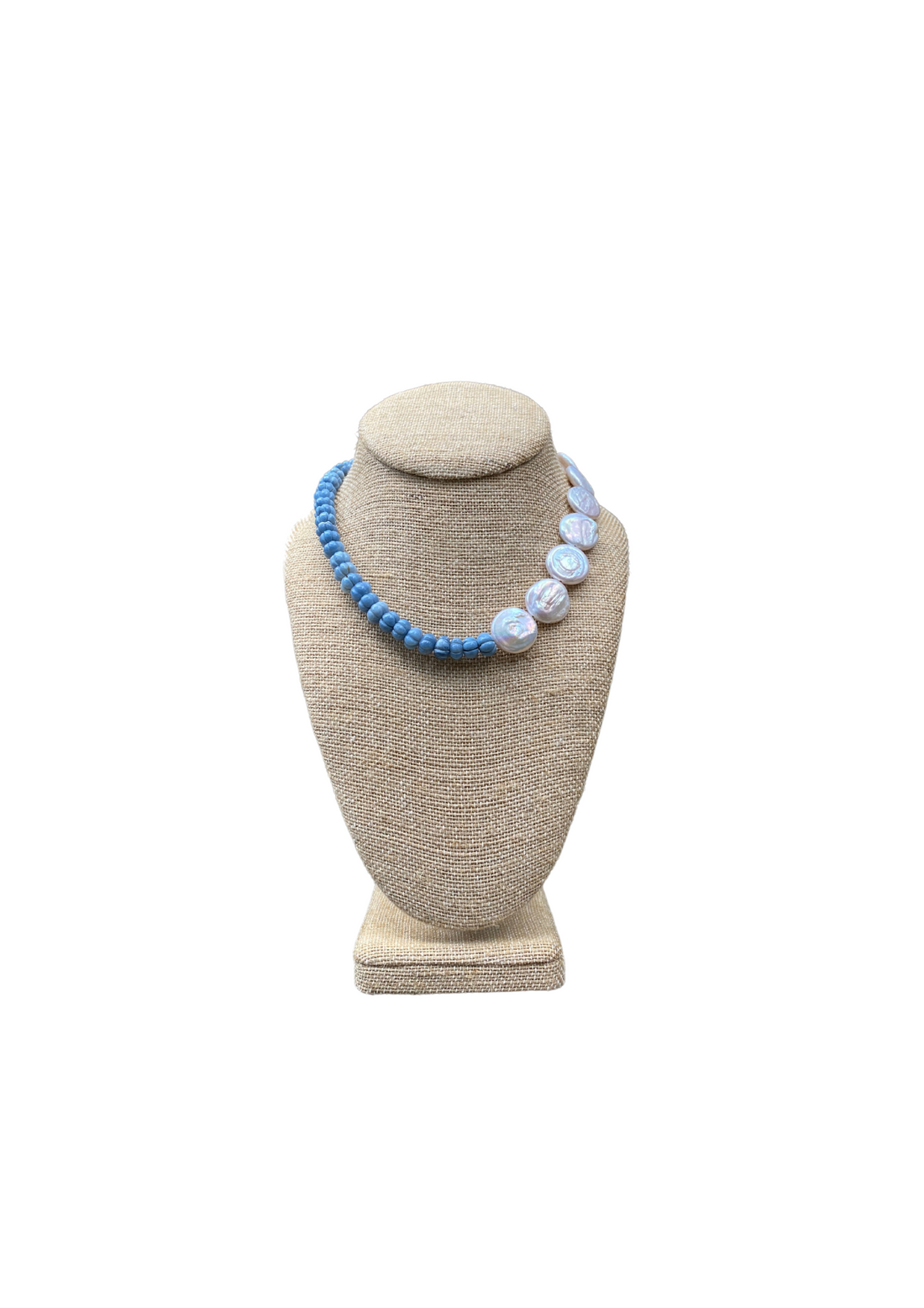 Limited Edition: Denim Opal & Freshwater Coin Pearl Necklace