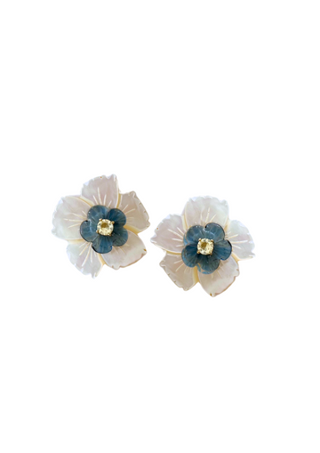Grand Mother of Pearl and London Blue Studs