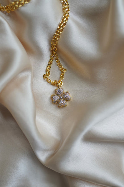 Embellished Blanc Clover Charm