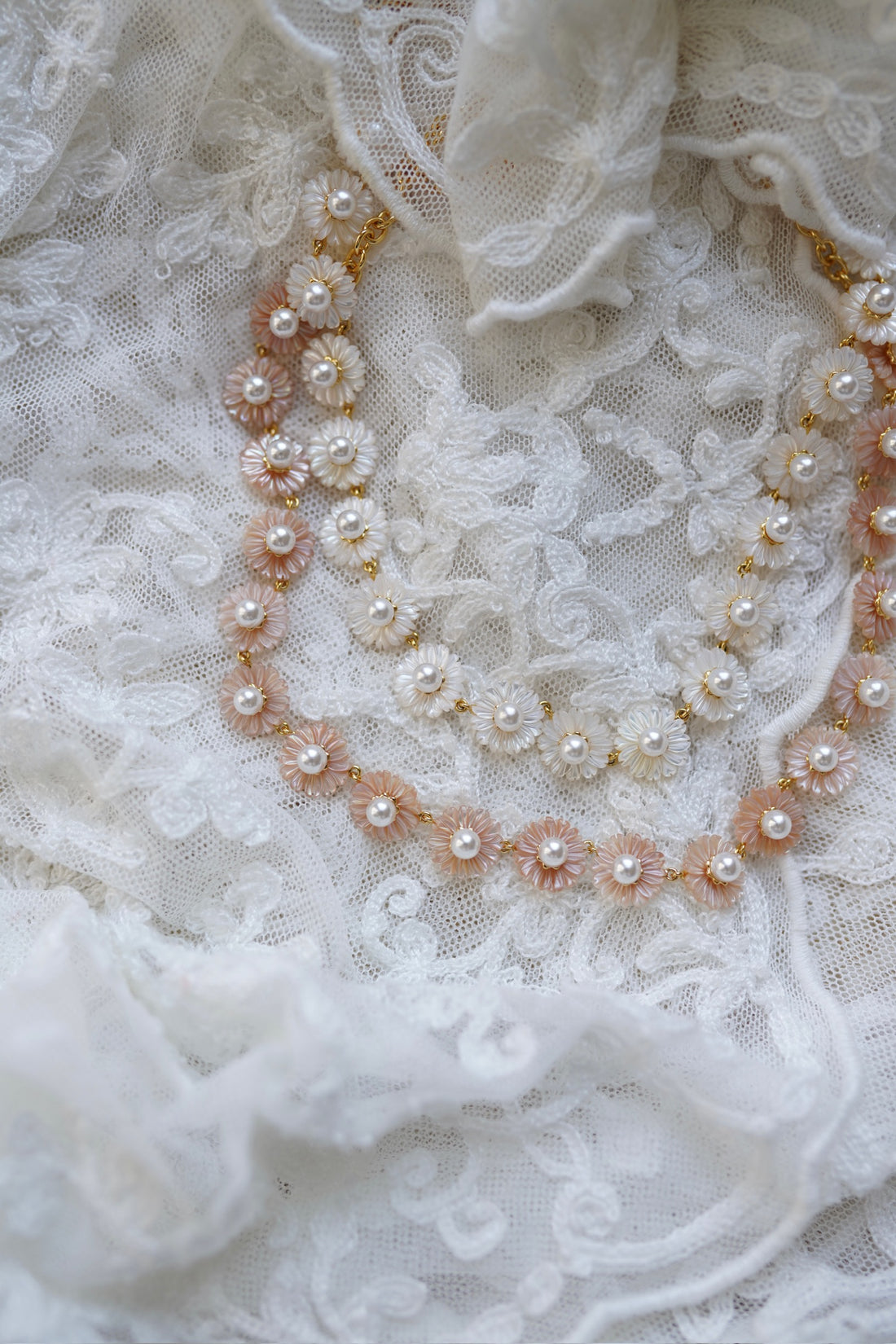 Petal Mother of Pearl Wildflower Necklace