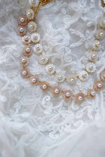Petal Mother of Pearl Wildflower Necklace