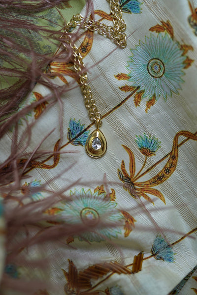 Golden Teardrop Bezel Charm