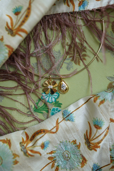 Golden Teardrop Bezel Charm