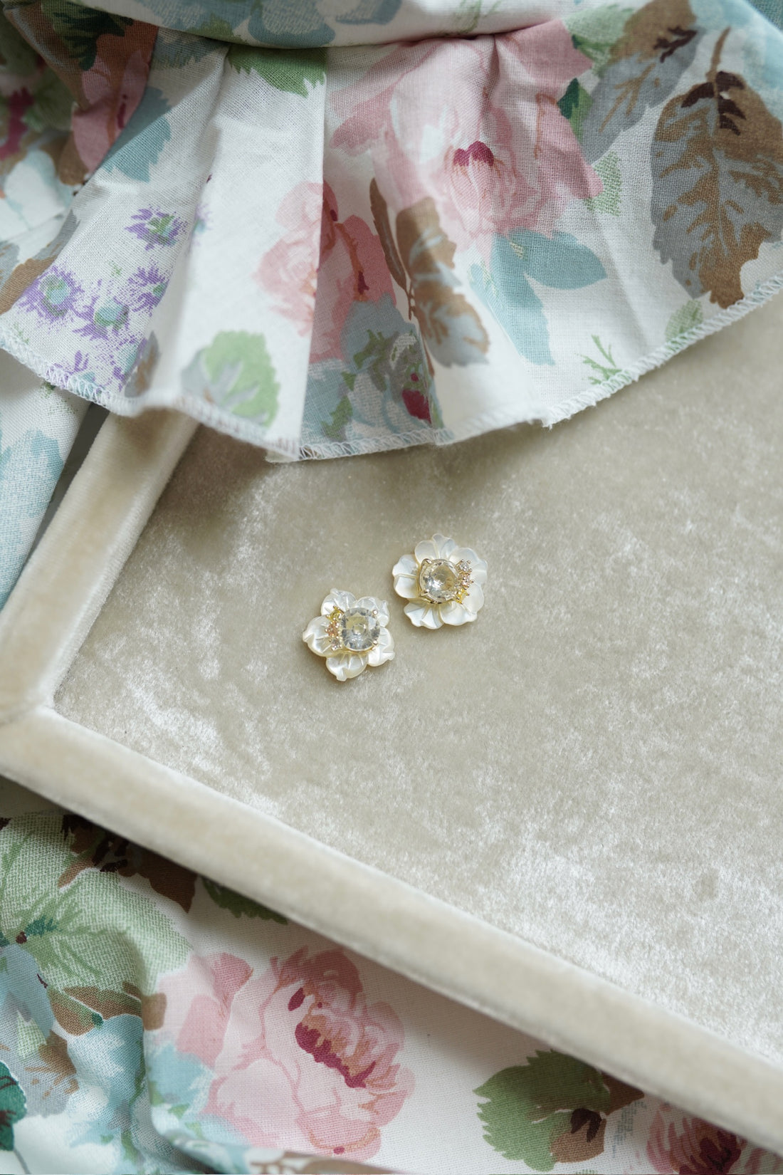 Petite Mother of Pearl and Embellished Studs
